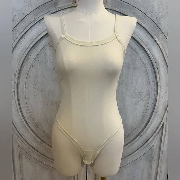 SKIMS Summer Mesh Cream Spaghetti Strap Bodysuit - Picture 1 of 7